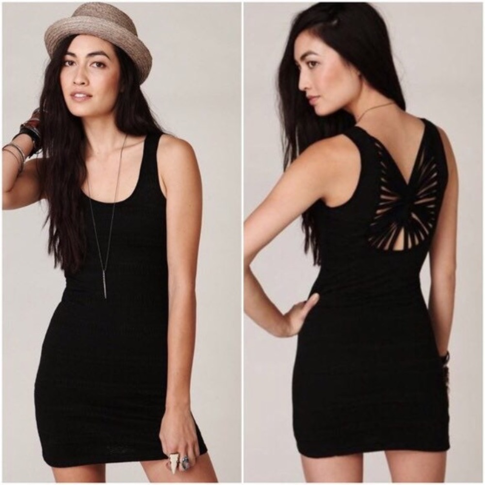 Free People *Gray* Pinwheel Bodycon Mini Dress